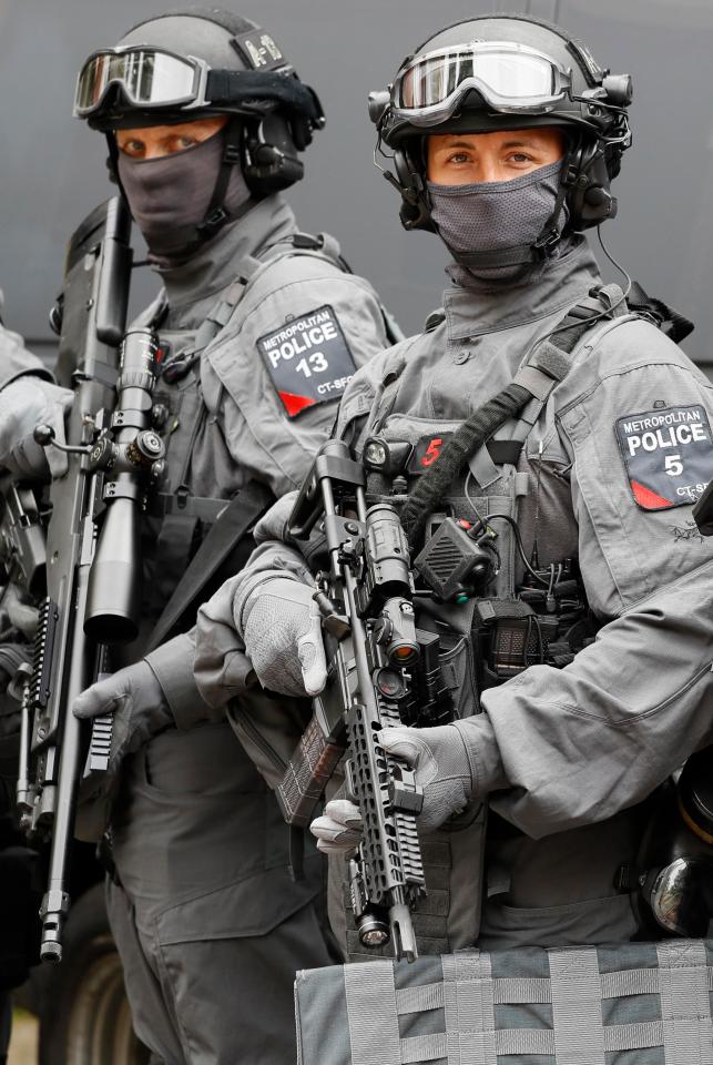  London's elite counter-terror troops, pictured, will be deployed to help protect the US President