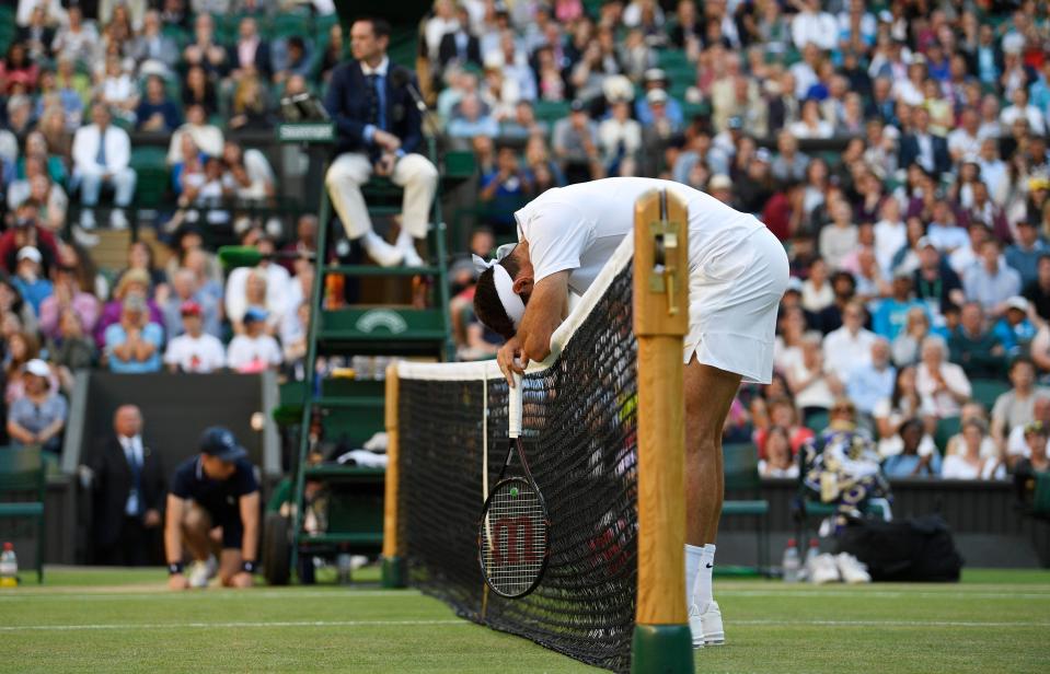  Del Potro is dejected after defeat to the Spaniard