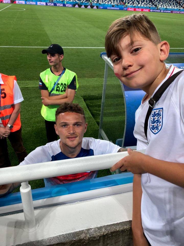  Alfie and his hero Kieran Trippier - his dad says the connection between players and fans was back