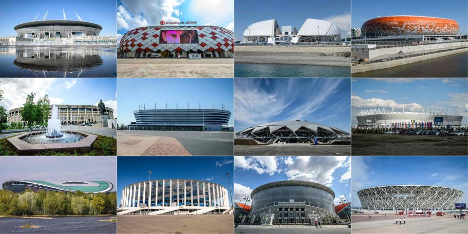  The 12 stadia used during the World Cup in Russia