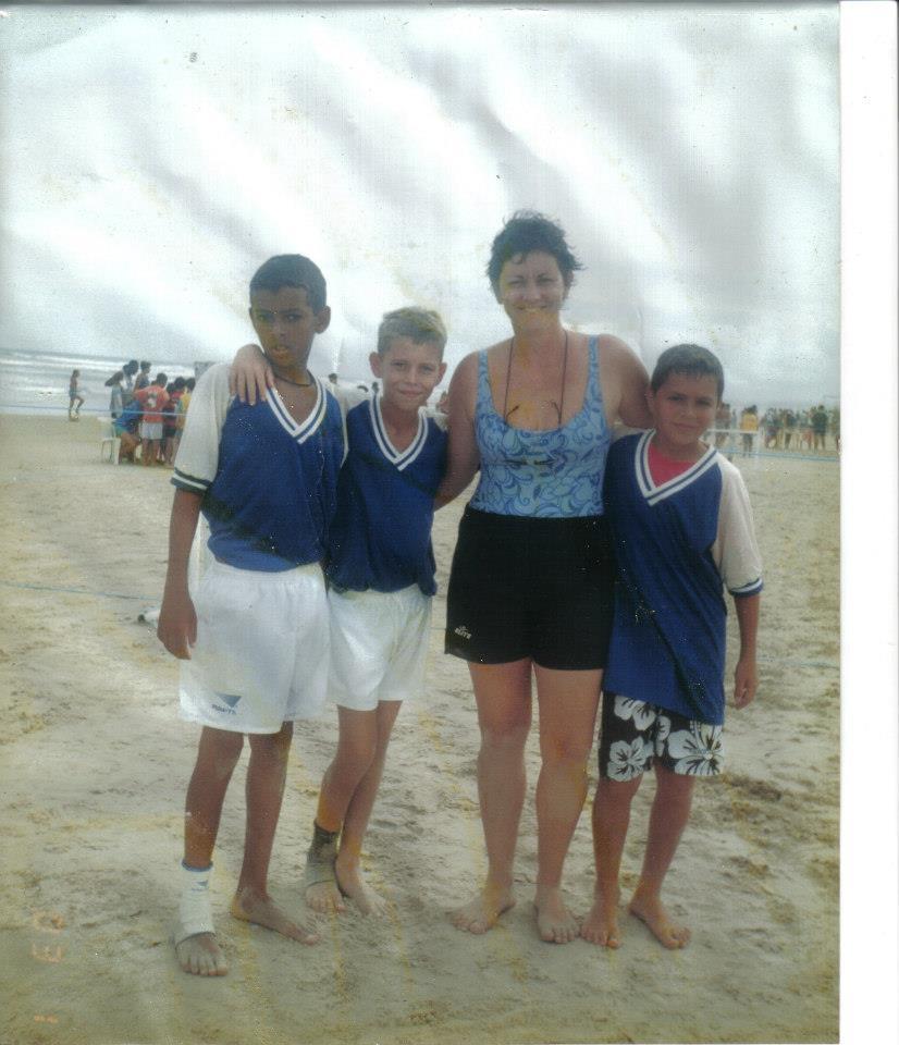  Jorginho, second left, was taught to play football by his mother on the beaches of Brazil