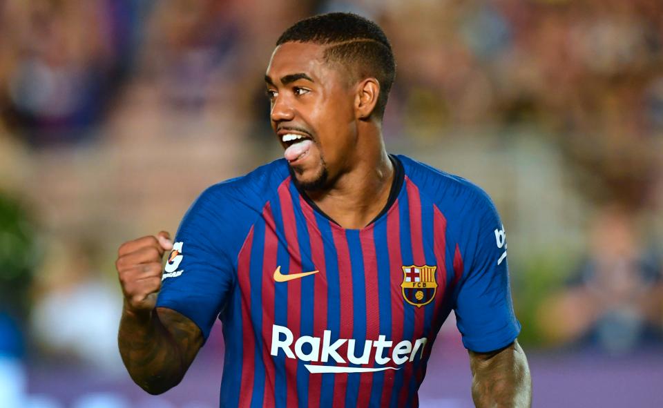  New £41m Barca signing Malcom celebrates his match-winning penalty