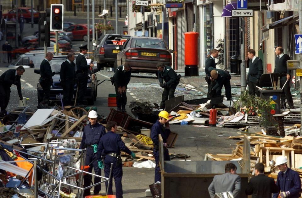 Telephoned warnings had been sent about 40 minutes beforehand, but were inaccurate and cops inadvertently moved people towards the blast.