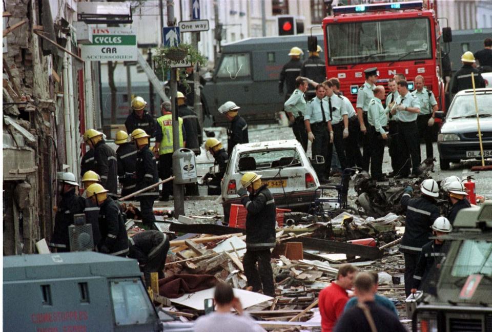 29 people, including a woman pregnant with twins, were murdered by Real IRA terrorists on August 15 1998.