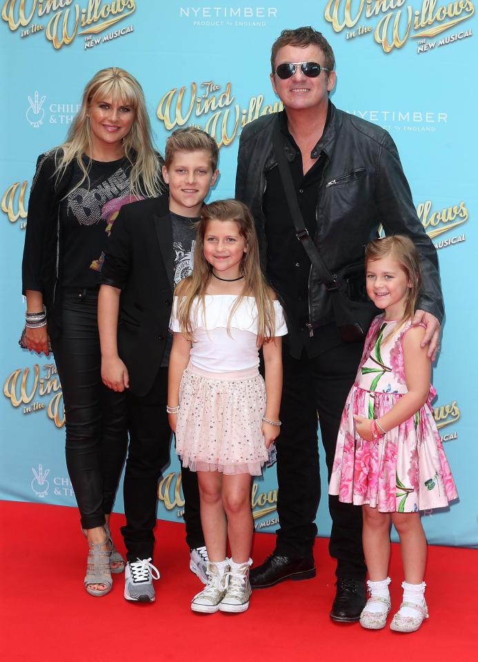 Christie Goddard with Shane Richie and their children Mackenzie Blue, Lolita Bell and Romani-Skye Angel