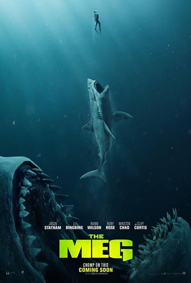 A bloodthirsty megalodon featured in the 2018 horror flick The Meg, starring Brit action star Jason Statham