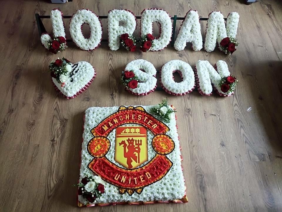 Flowers laid at Jordan's funeral