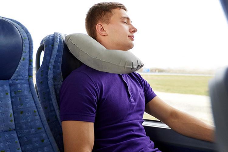  Putting your neck pillow round the 'wrong' way will actually give your neck more support