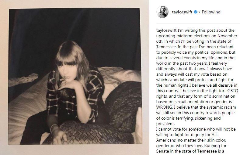  Taylor shared this lengthy Instagram post