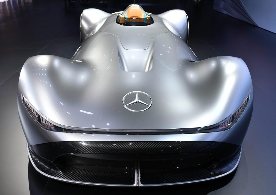 An automated 'lid' lifts up for the driver to get inside the EQ Silver Arrow