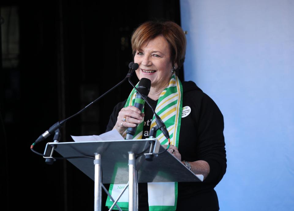 Smith spoke at the demonstration in London yesterday, addressing the crowds