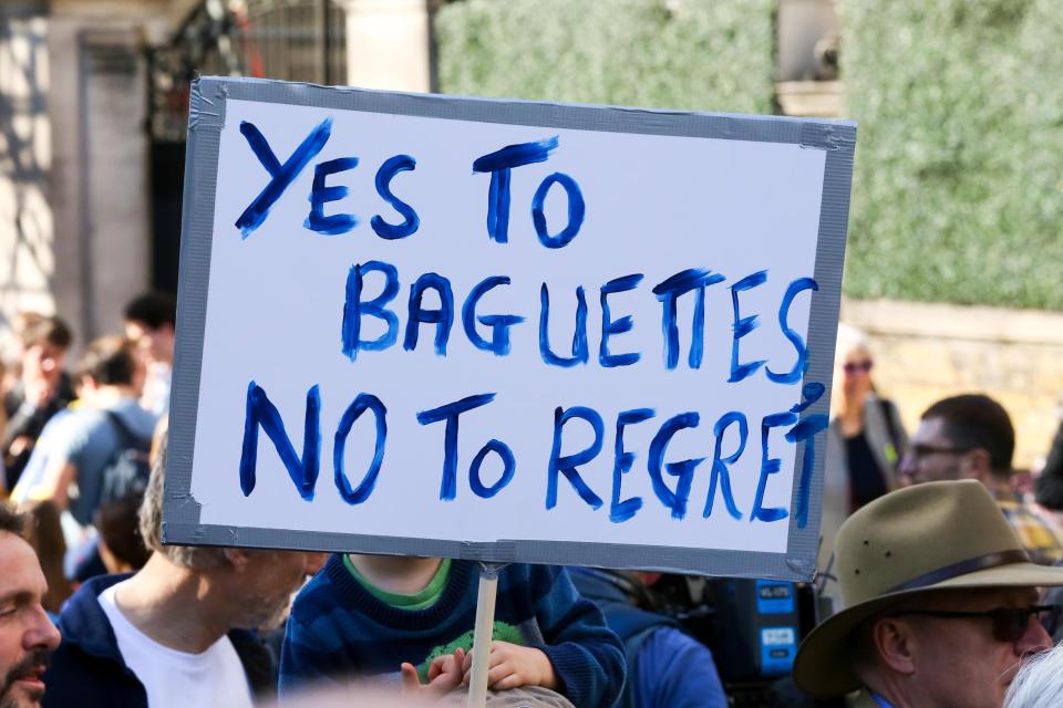 Plenty of people made signs and banners to take with them as they protested against the governments handling of Brexit