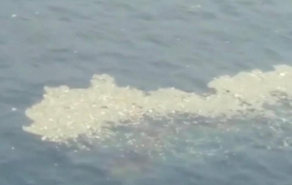  An aerial view shows the site where it is believed the Lion Air flight JT610 crashed