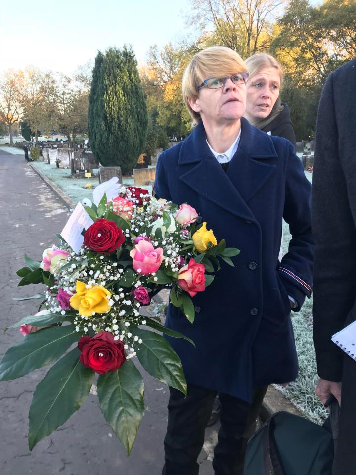 Jackie Reade, Pauline's nephew, pictured at Gorton Cemetery today