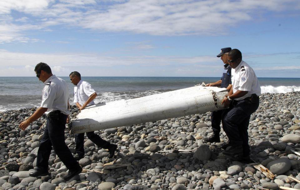  Wreckage from an aircraft which washed ashore at La Reunion island, France, in 2015
