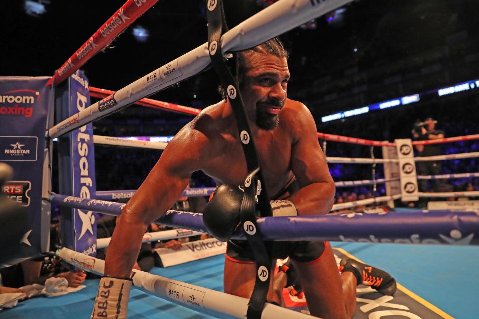  Trainer McGuigan threw in the towel in round 11 after Haye was dropped