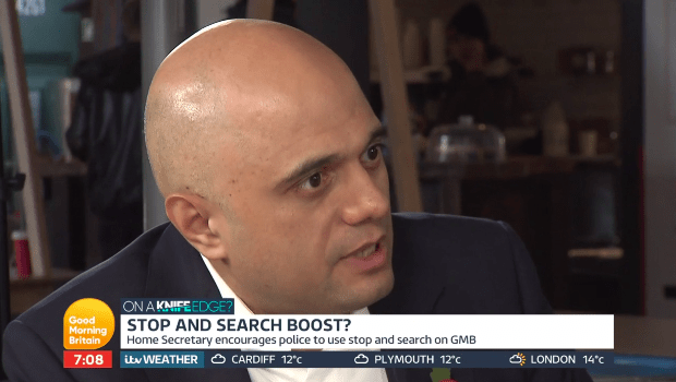  Sajid Javid took a swipe at Sadiq Khan for saying it would take a decade to get knife crime under control