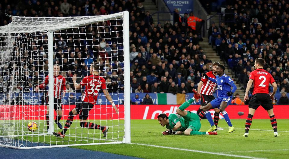  Wilfred Ndidi pulled one back for Leicester with just over half an hour remaining