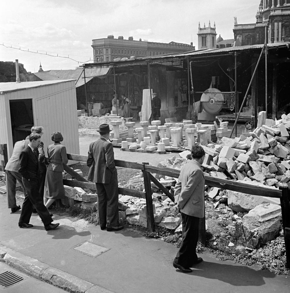 Workmen used the rubble to help rebuild churches and other buildings in the city - just yards from St Paul's