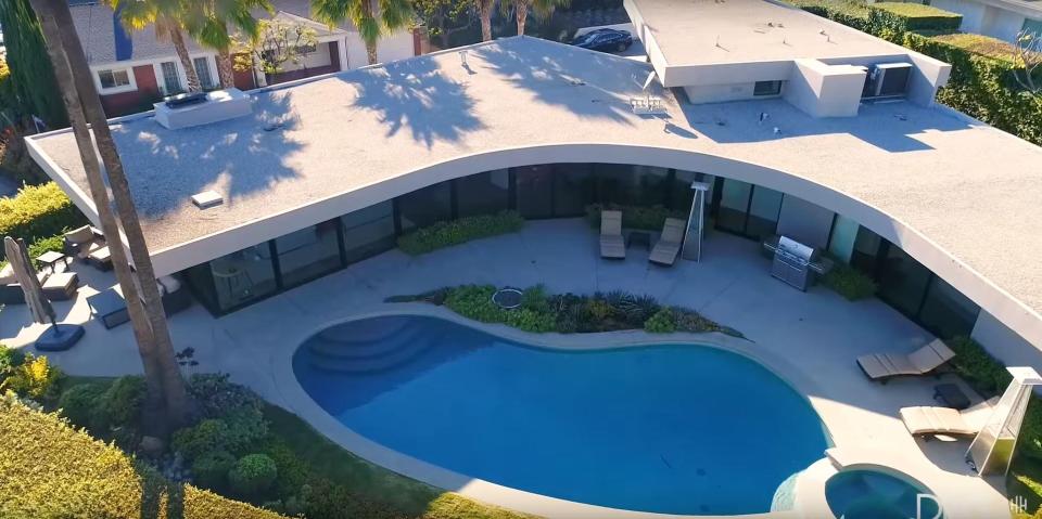  An aerial view of the LA mansion which is on the market for £4m