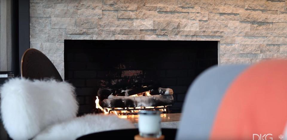 A beautifully fireplace for those cool LA evenings 