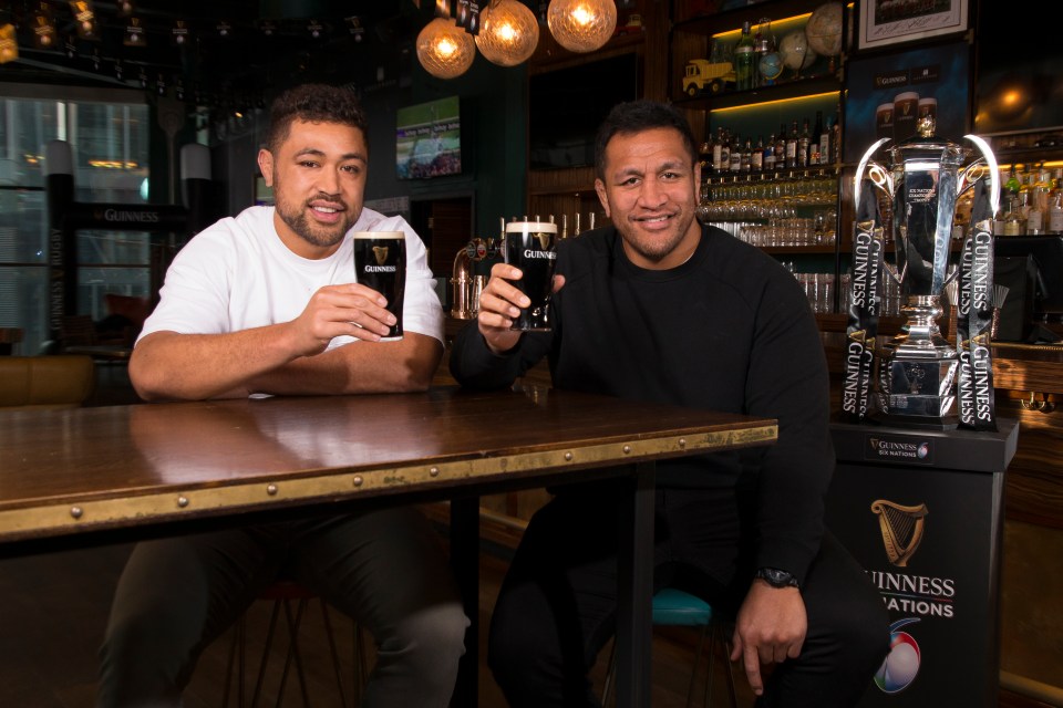  The cousins share a pint of Guinness as they talked to 