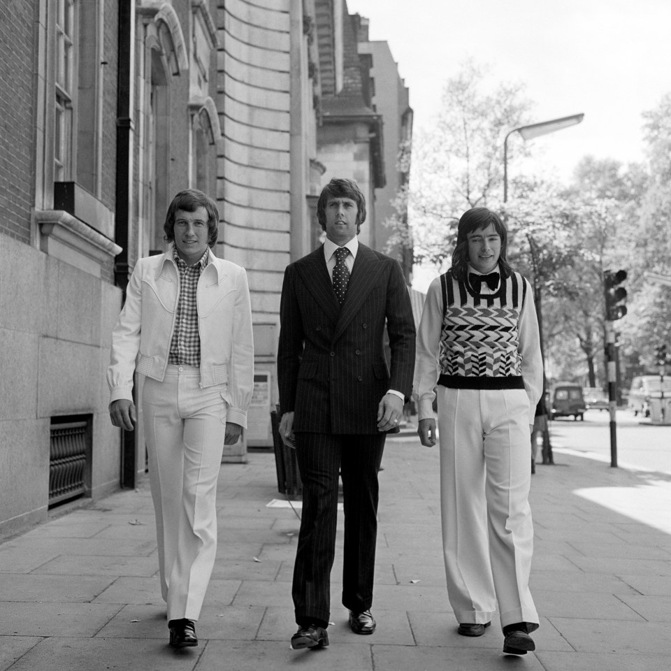  Marinello (right, alongside Bob McNab and Geoff Hurtst) also worked as a model