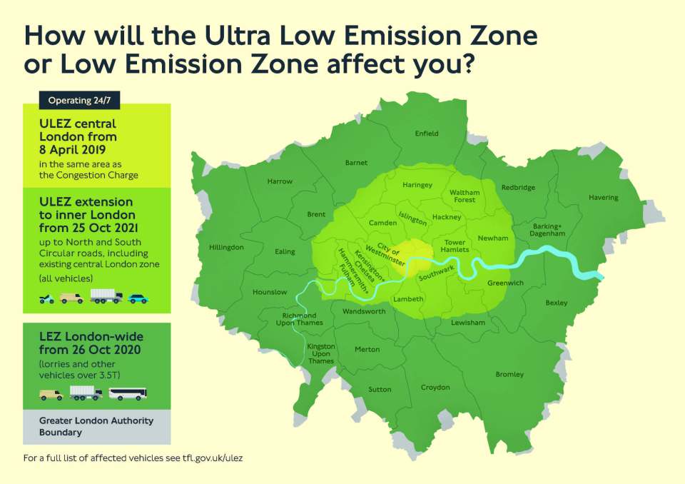  The ULEZ scheme will be expanded to cover most of the capital by 2021