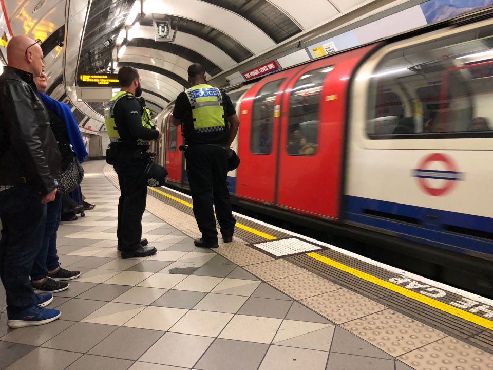 British Transport Police patrol the tubes after protesters warned they would target public transport
