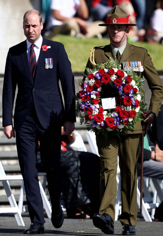  The Duke of Cambridge earlier attended Anzac Day services in Auckland