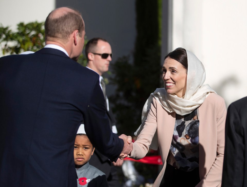  William greeted NZ Prime Minister Jacinda Ardern at the mosque
