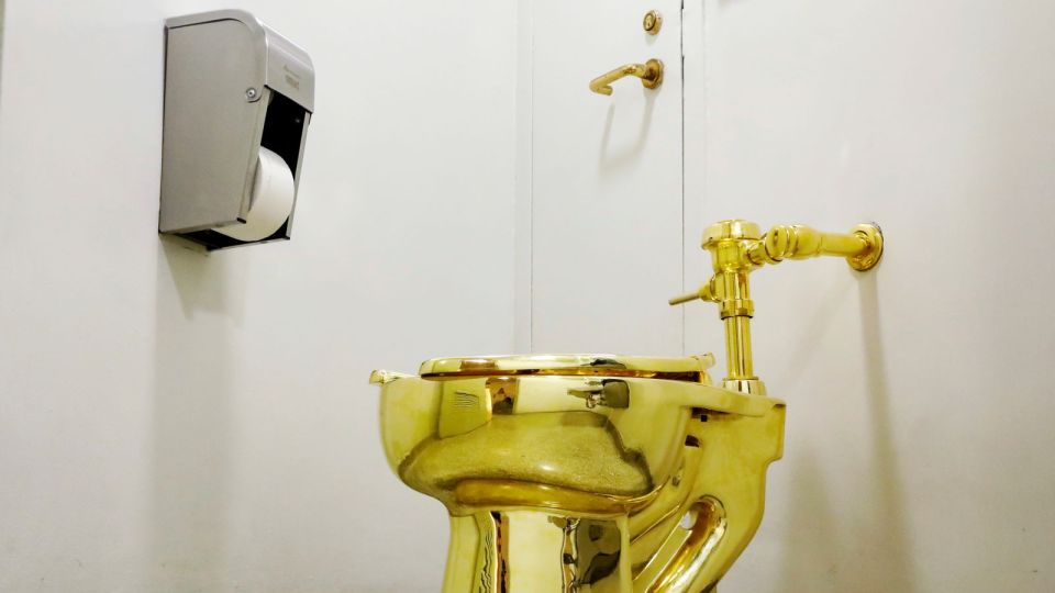  The solid-gold toilet is reported to have cost over £760,000 to create