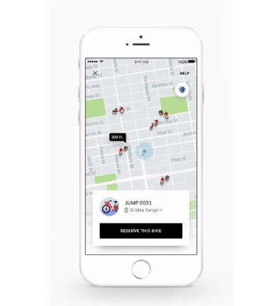 Users can find Jump bikes on an app