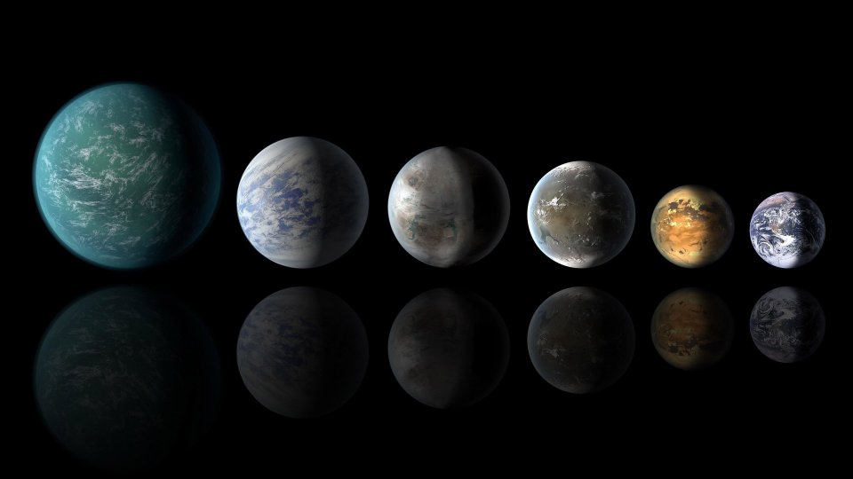  This is an artist interpretation of some of the best established water worlds in the Solar System