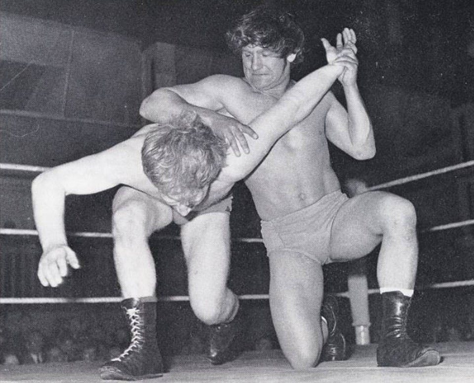 Jim Breaks (right) seen in the ring in the 1960s
