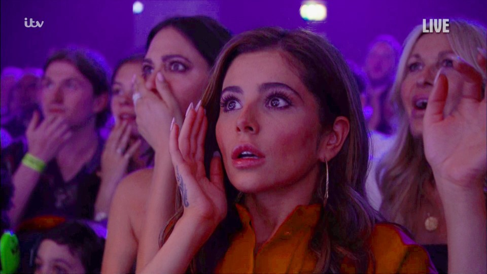  Cheryl was seen looking terrified in the studio audience