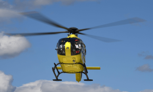 This helicopter flew in to Roanne, France, to whisk bike legend Chris Froome to hospital