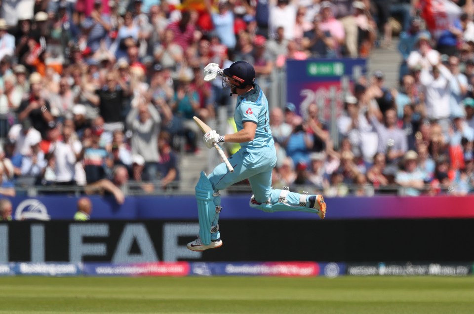  The opener leapt into the air after scoring his second century in a week