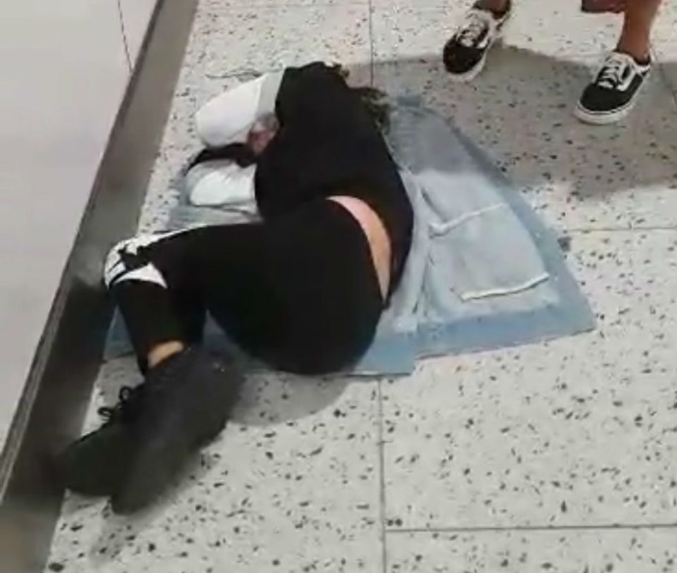 Abigail was lying on the floor during the incident