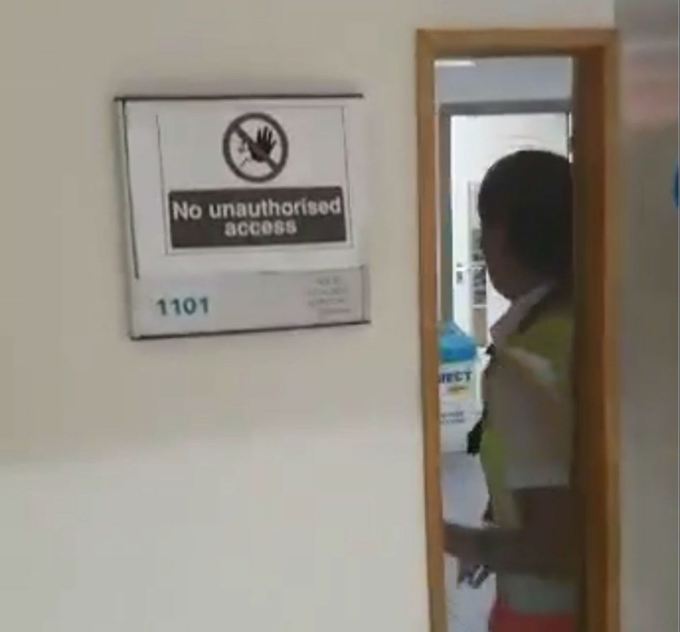 The staff member later went into staff area to avoid confrontation