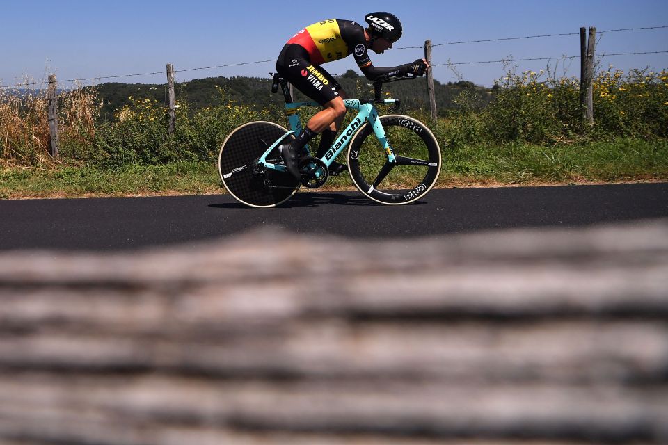  Belgian champion Van Aert had been looking to win stage 13 at his first Tour de France