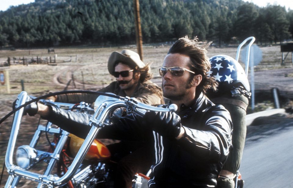 His most iconic role was Wyatt in the film Easy Rider, pictured with his co-star Dennis Hopper, who played Billy