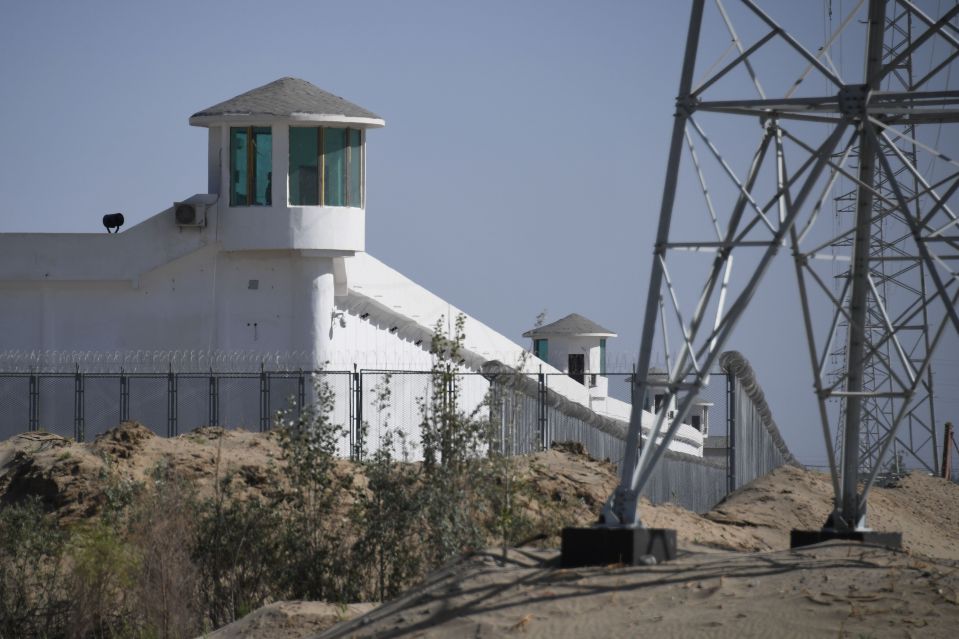 Muslim Uighurs are being 're-educated' in detention camps such as this one in the Xinjiang region