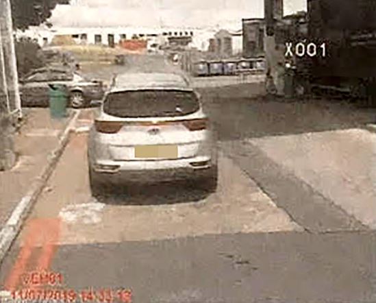 A CCTV still of Louise Stevens's car at East Midlands Airport