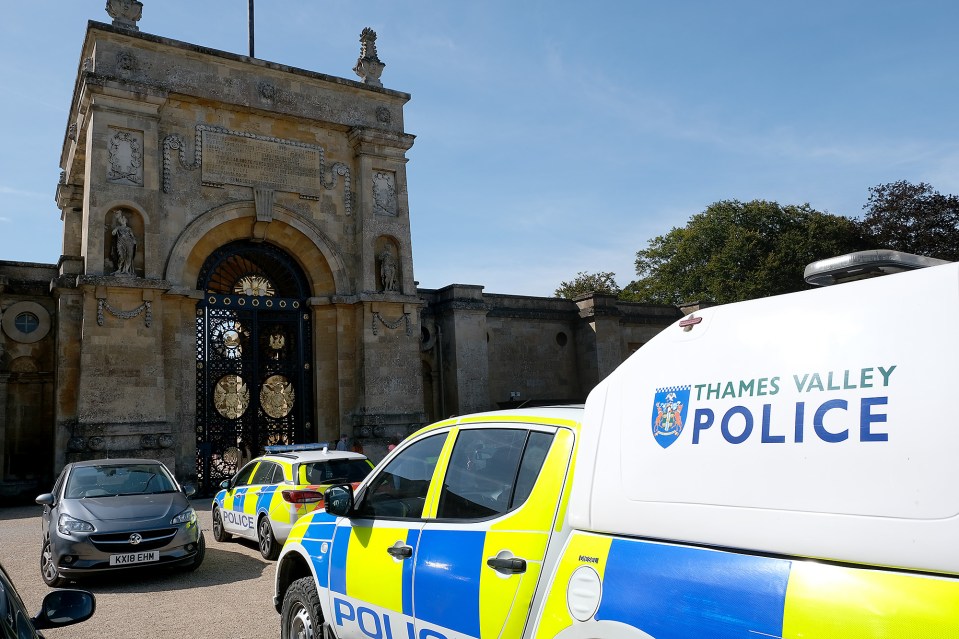  Police outside the palace today