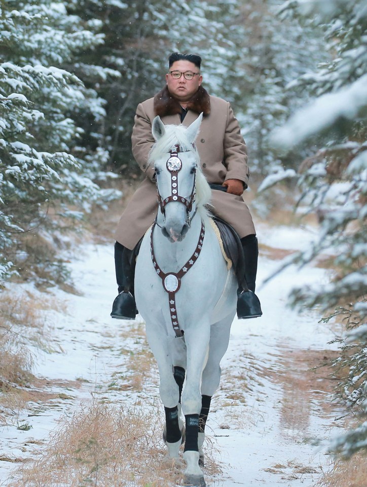 Kim Jong-Un was marking the first snowfall of the season with the horse trek