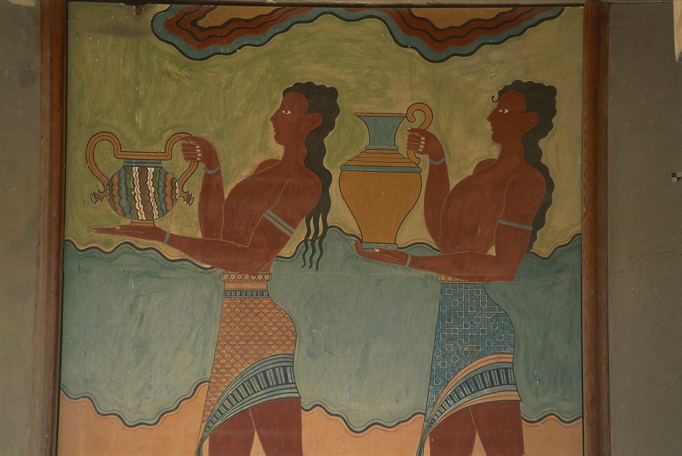  The Minoans were an advanced culture, and painted beautiful frescoes in Crete