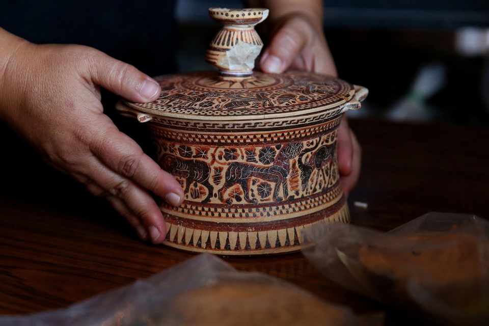  The artefact is known as a pyxis and was thought to contain cosmetics