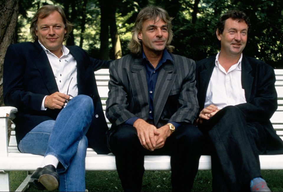 David Gilmour, Richard Wright and Nick Mason, pictured in 1988, continued Pink Floyd after the departure of Roger Waters