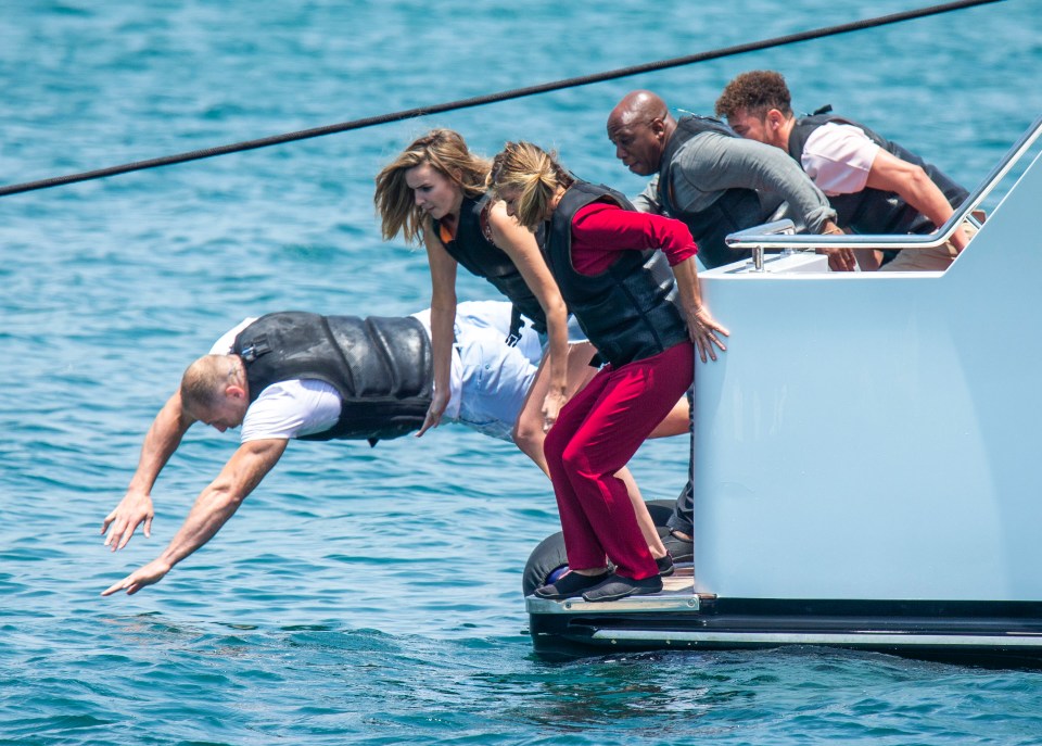  James was spotted enjoying a swim at Surfers Paradise in Australia with some of the other celebs